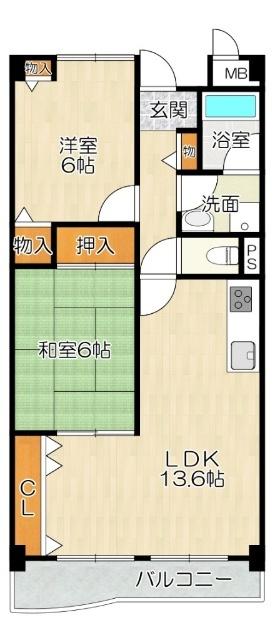 大阪市平野区西脇マンション 間取り図画像