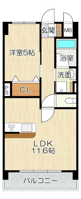 大阪市北区末広町マンション 間取り図画像