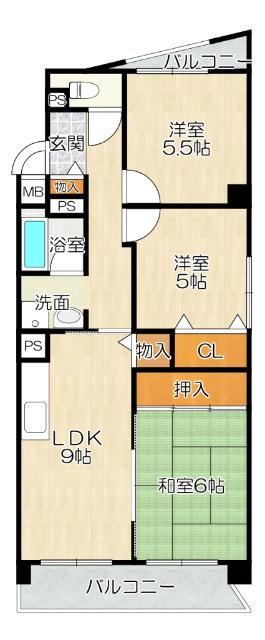 大阪市淀川区加島マンション 間取り図画像