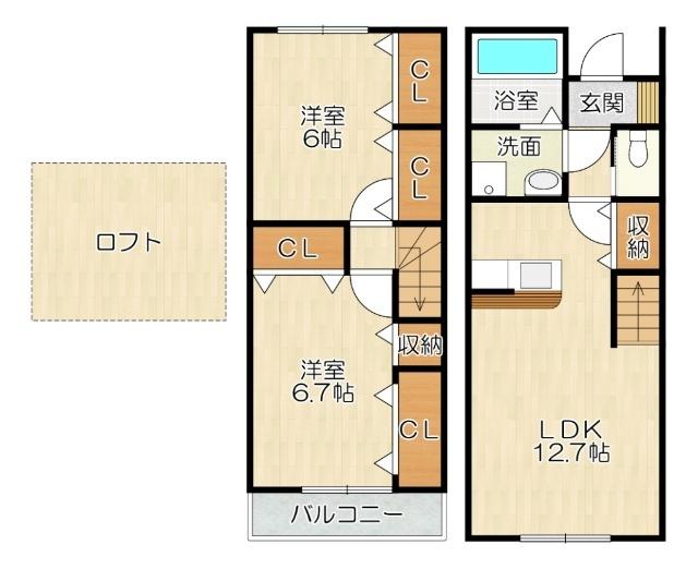 堺市南区高倉台テラスハウス 間取り図画像