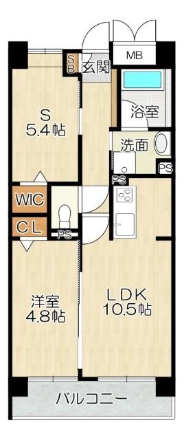 大阪市中央区東平マンション 間取り図画像