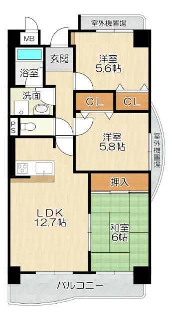八尾市八尾木北マンション 間取り図画像