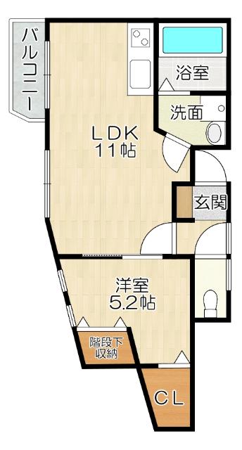 大阪市平野区加美南アパート 間取り図画像