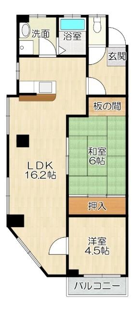 大阪市平野区瓜破西マンション 間取り図画像