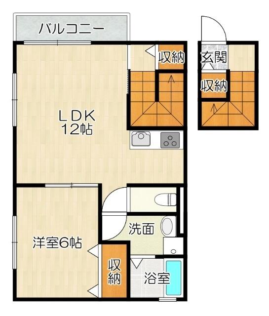 大阪市平野区喜連アパート 間取り図画像