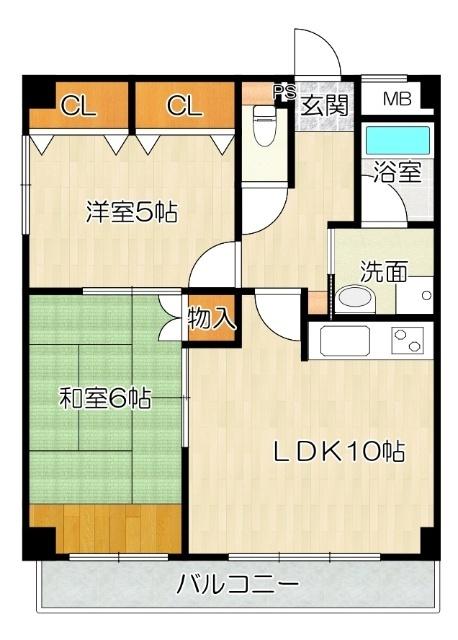 大阪市東住吉区田辺マンション 間取り図画像