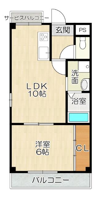 大阪市東住吉区東田辺マンション 間取り図画像