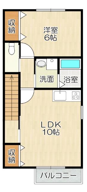 大阪市西成区花園南アパート 間取り図画像