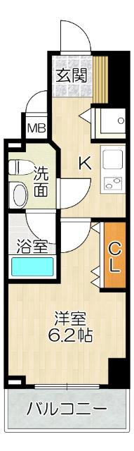 大阪市中央区島之内マンション 間取り図画像