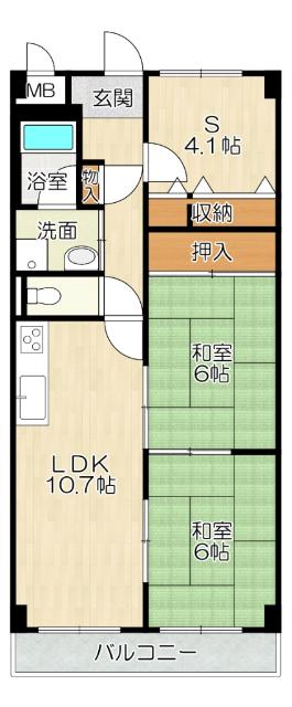 八尾市緑ヶ丘マンション 間取り図画像