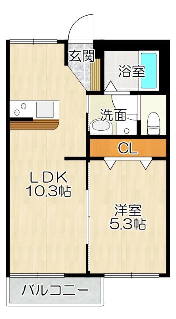 大阪市生野区中川西アパート 間取り図画像