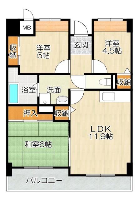 大阪市城東区今福西マンション 間取り図画像