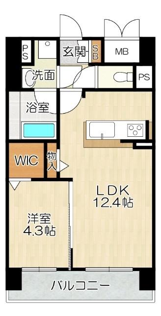 大阪市北区浪花町マンション 間取り図画像