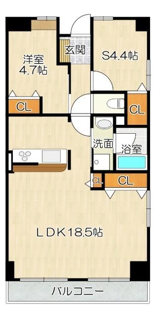 八尾市光町マンション 間取り図画像
