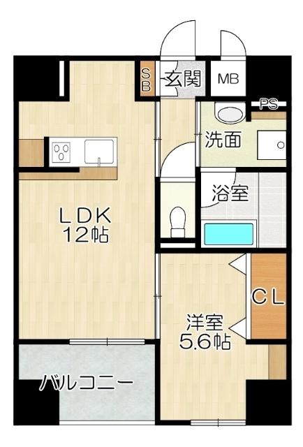 大阪市北区浮田マンション 間取り図画像