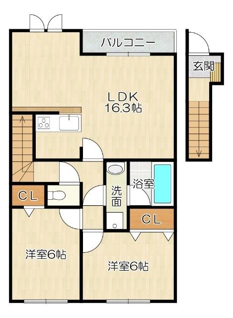 大阪市鶴見区鶴見アパート 間取り図画像