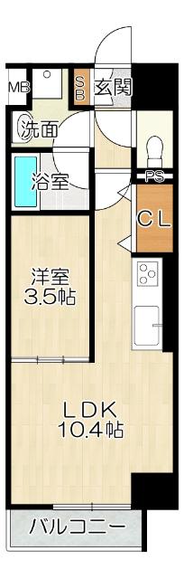 大阪市阿倍野区播磨町マンション 間取り図画像