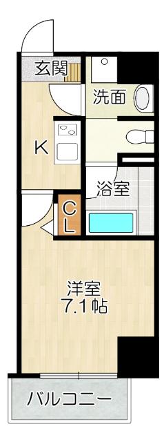 大阪市中央区東心斎橋マンション 間取り図画像