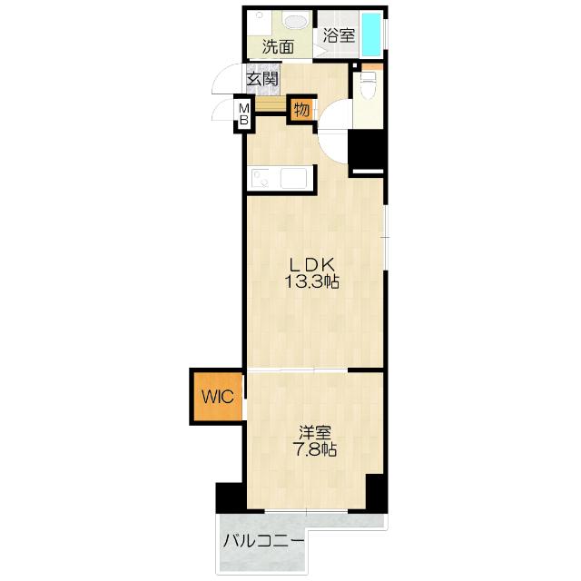 大阪市中央区博労町マンション 間取り図画像