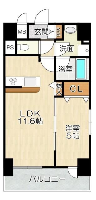大阪市浪速区恵美須東マンション 間取り図画像