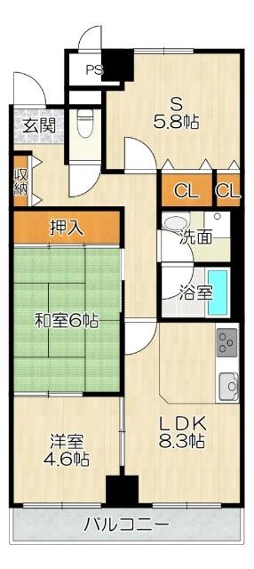 大阪市旭区中宮マンション 間取り図画像