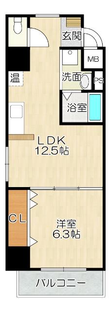 大阪市天王寺区堂ケ芝マンション 間取り図画像