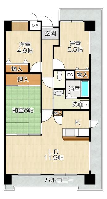 大阪市西区江戸堀マンション 間取り図画像