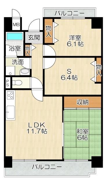 大阪市生野区舎利寺マンション 間取り図画像