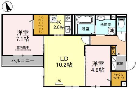 木蓮（201） 間取り図画像