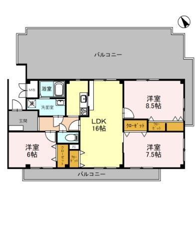 オリオノハイム　Ⅱ（402） 間取り図画像