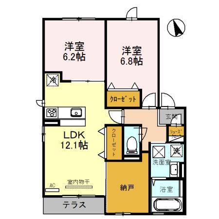 シンセリティ石津 B棟（102） 間取り図画像
