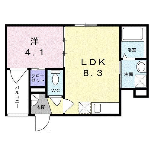 Ｆ　ａｓｅｃｉａ　クローバー（201） 間取り図画像