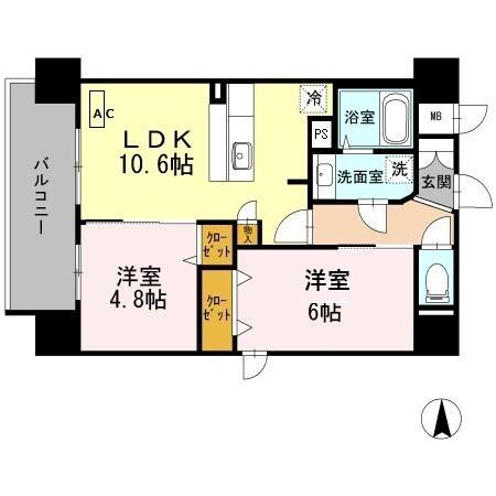 プライムコート（401） 間取り図画像