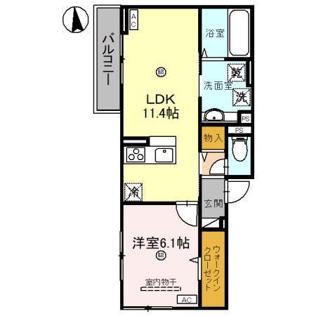 D-ROOM文の里（201） 間取り図画像
