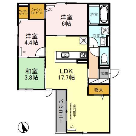 クラシスト万代（301） 間取り図画像