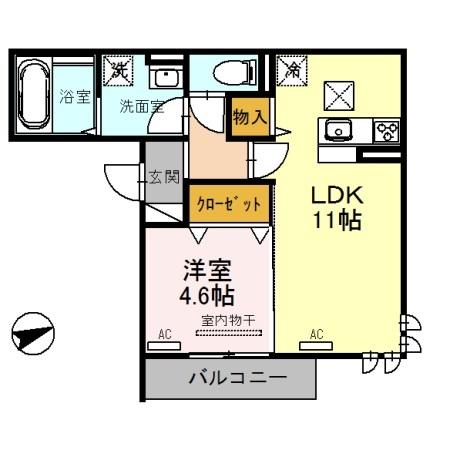 D-roomフォルチェ（103） 間取り図画像