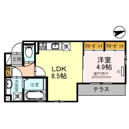 ラムココ真田山（105） 間取り図画像