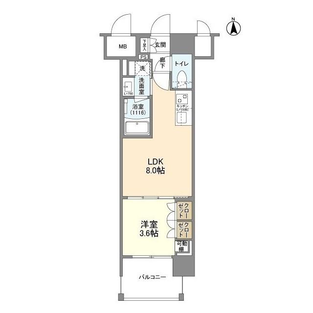 ソルレヴェンテ北堀江Ｑ（1304） 間取り図画像