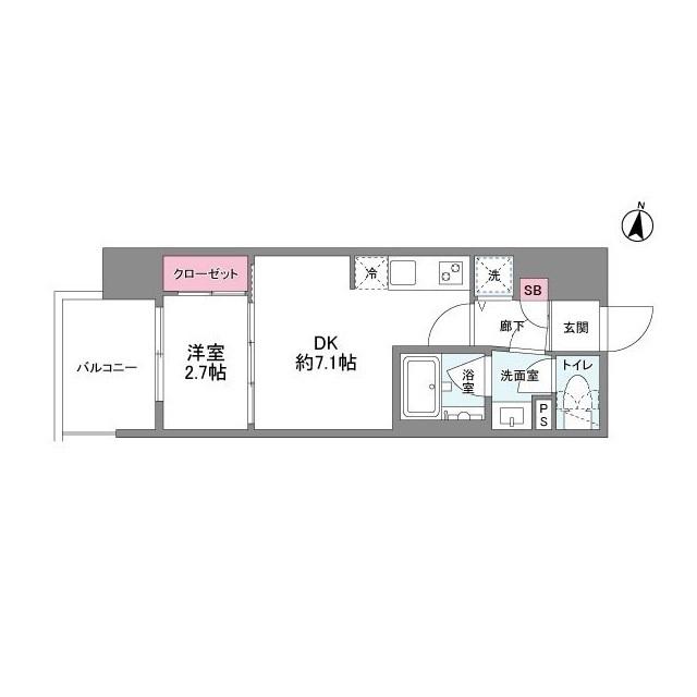 シーズンフラッツ中崎（1501） 間取り図画像