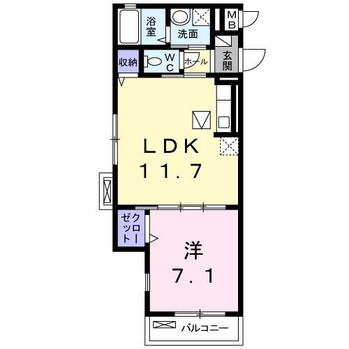 リヴェール北花田（105） 間取り図画像