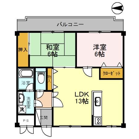 稲善マンション　住居（202） 間取り図画像