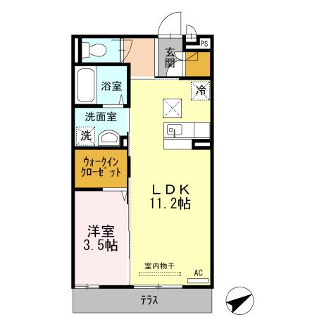 スカイコート津久野（102） 間取り図画像