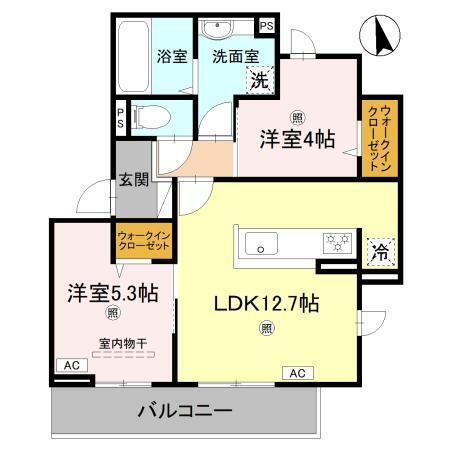 オースター・カレンデュラ（301） 間取り図画像