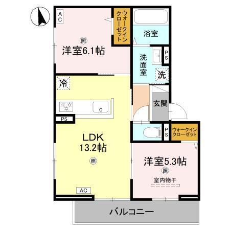 オースター・カレンデュラ（202） 間取り図画像