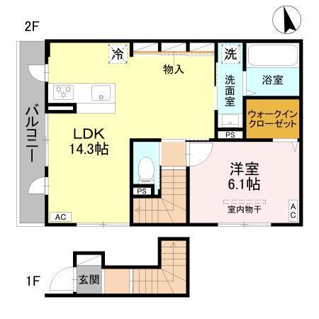 D-roomあいおいⅡ（201） 間取り図画像
