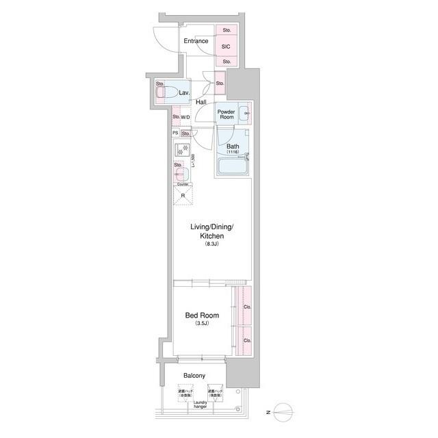 ＢＰＲレジデンス大阪本町Ｑ（1401） 間取り図画像