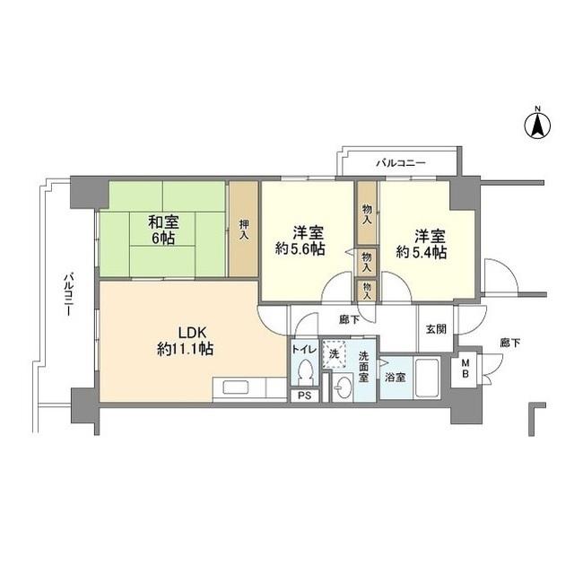 ル・アーブル東野田（501） 間取り図画像