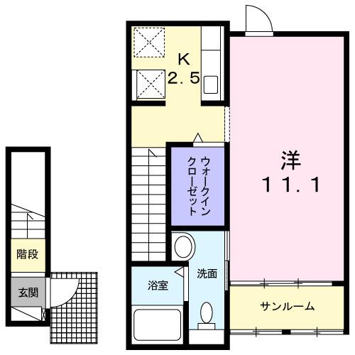 クレッセント（203） 間取り図画像