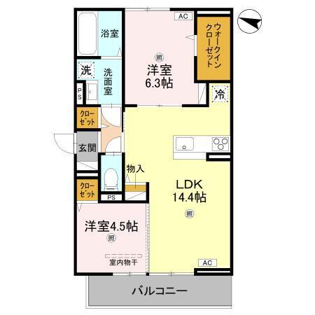 トリシアノーステラス（302） 間取り図画像