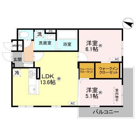 トリシアノーステラス（206） 間取り図画像